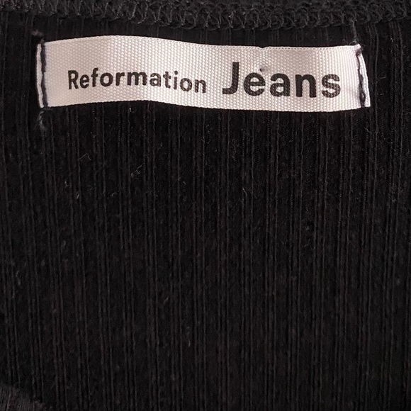 Reformation The Sweetheart Black Ribbed Knit Off-Shoulder Mini Dress S Party - Picture 8 of 10